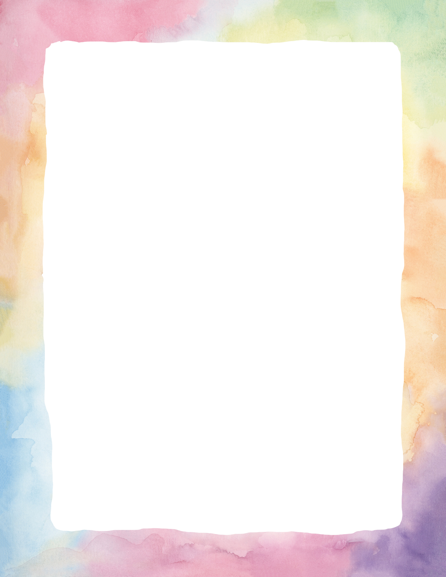 Rainbow Picture Frame Watercolor Brush Strokes Hand Painted